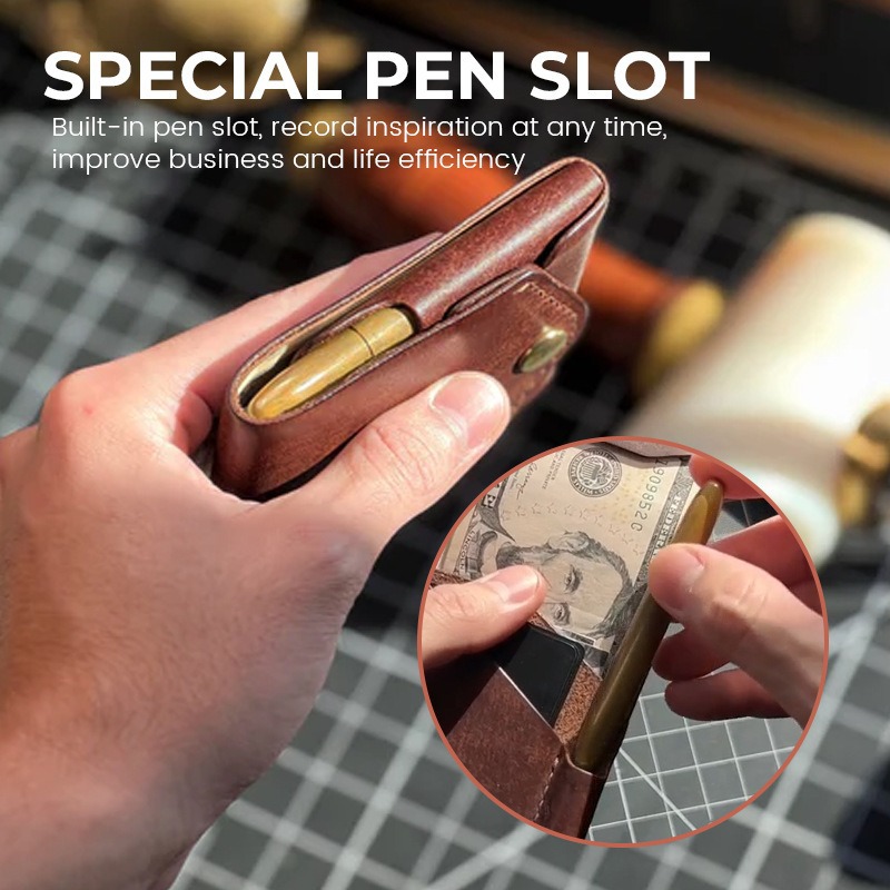 Custom logo Multifunctional Compact Wallet Multifunctional small cash wallet leather for men and women - 2