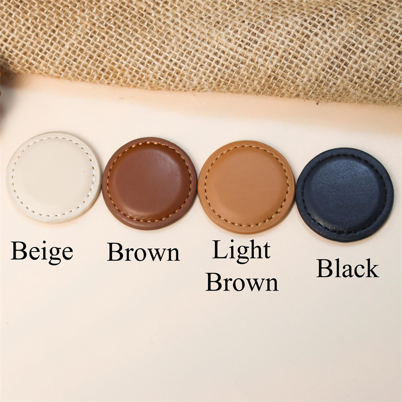 Custom logo Pu Leather Magnetic golf ball marker circular ball marker positioning clamp golf gift golf ball marker - 1