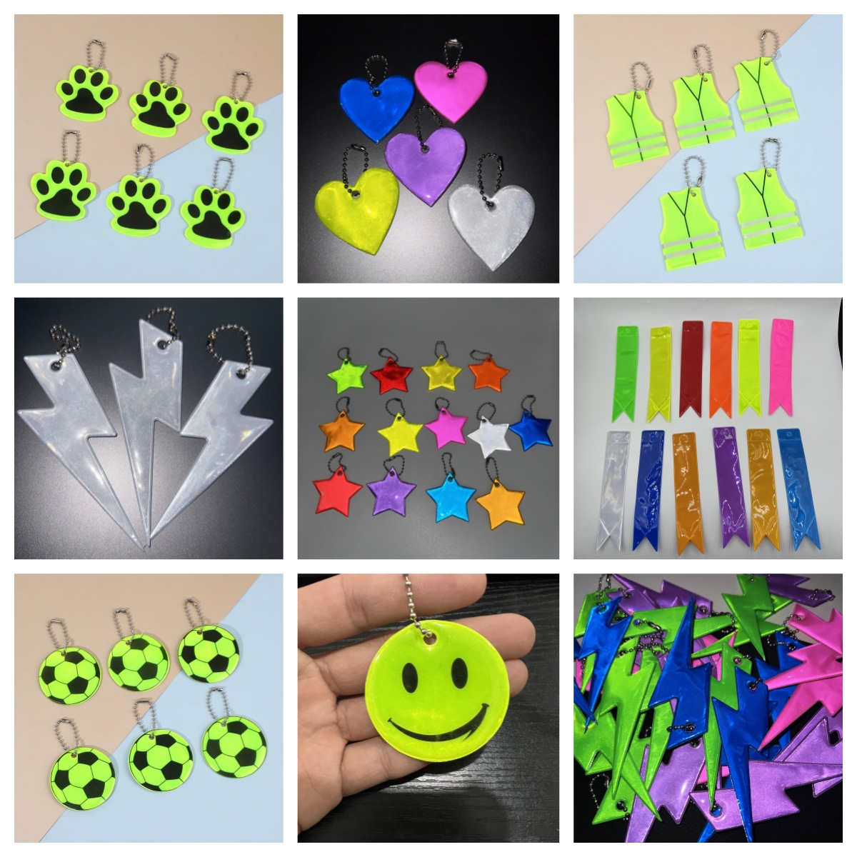 Custom logo PVC reflective pendant vest DIY customizable logo size custom color high brightness keychain pendant - 2