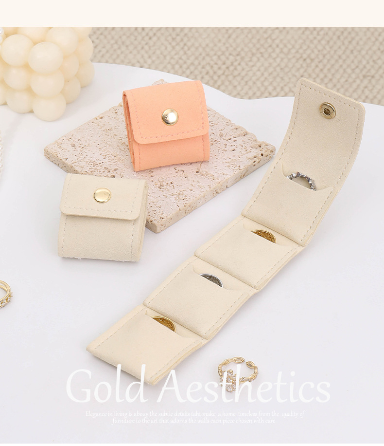 Custom logo Compartment jewelry bag ring storage pouch small portable for travel earring jewelry accessory storage bag