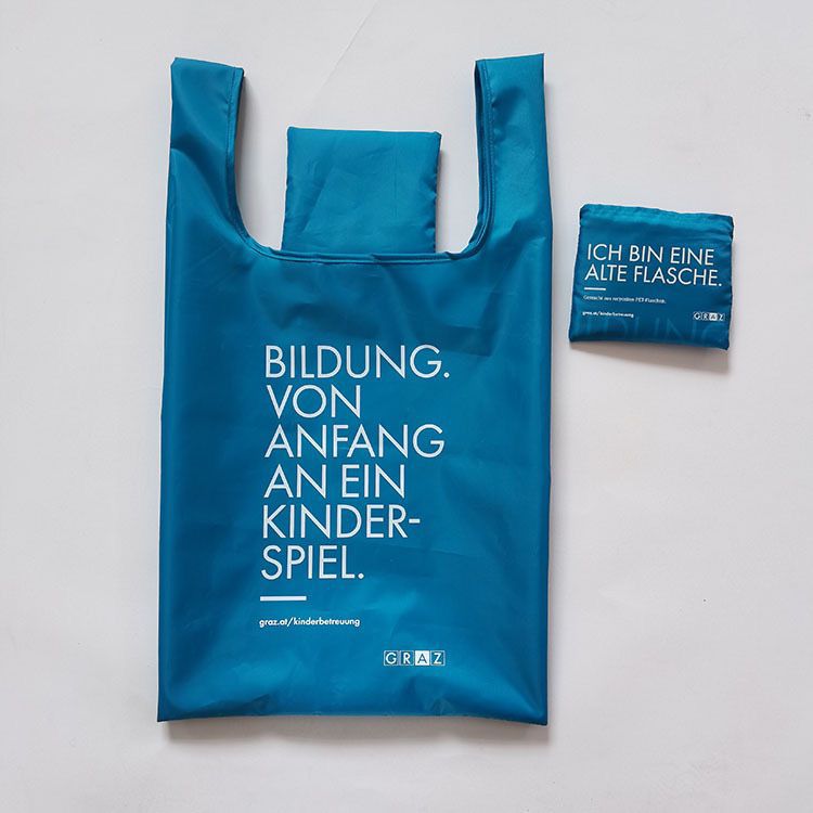 Custom logo RPET waterproof environmental protection shopping bag foldable large capacity storage bag soluble handbag packaging