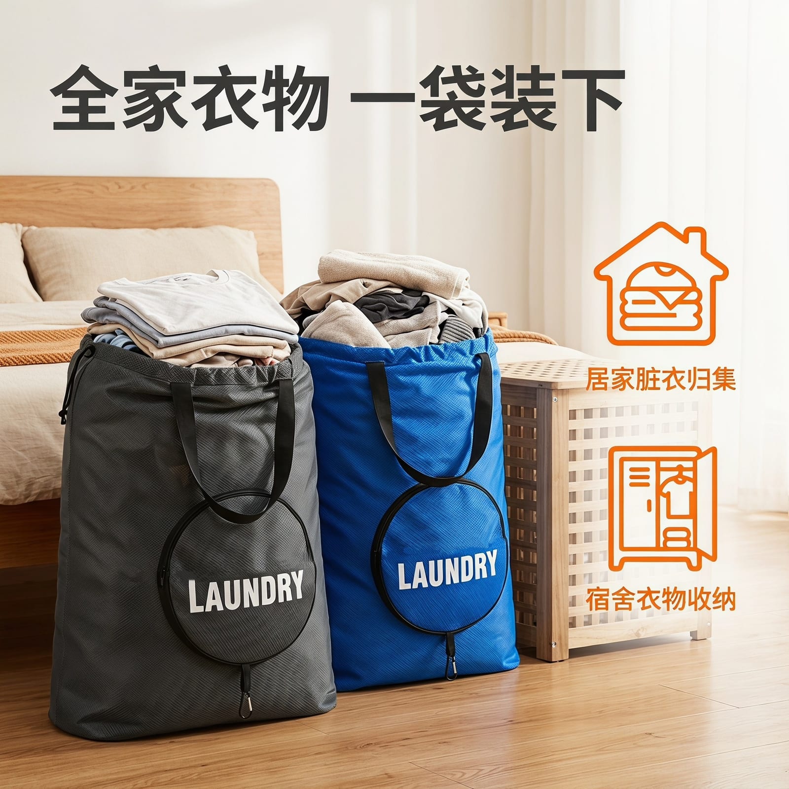 Custom logo Dirty clothes bag foldable hand travel storage bag waterproof Oxford cloth drawstring pouch travel storage bag - 2