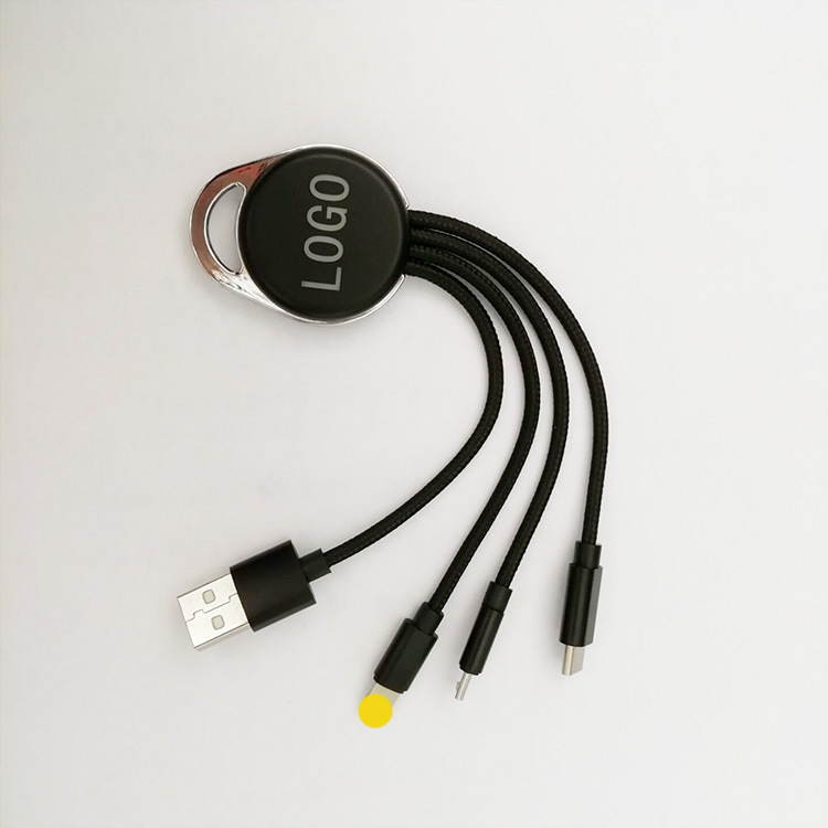 Custom logo Multi 3 In 1 Micro USB TypeC Charging Cable Guitar Design Keychain Data Sync Line For iphone Lighting Cable IOS Android Samsung - 1