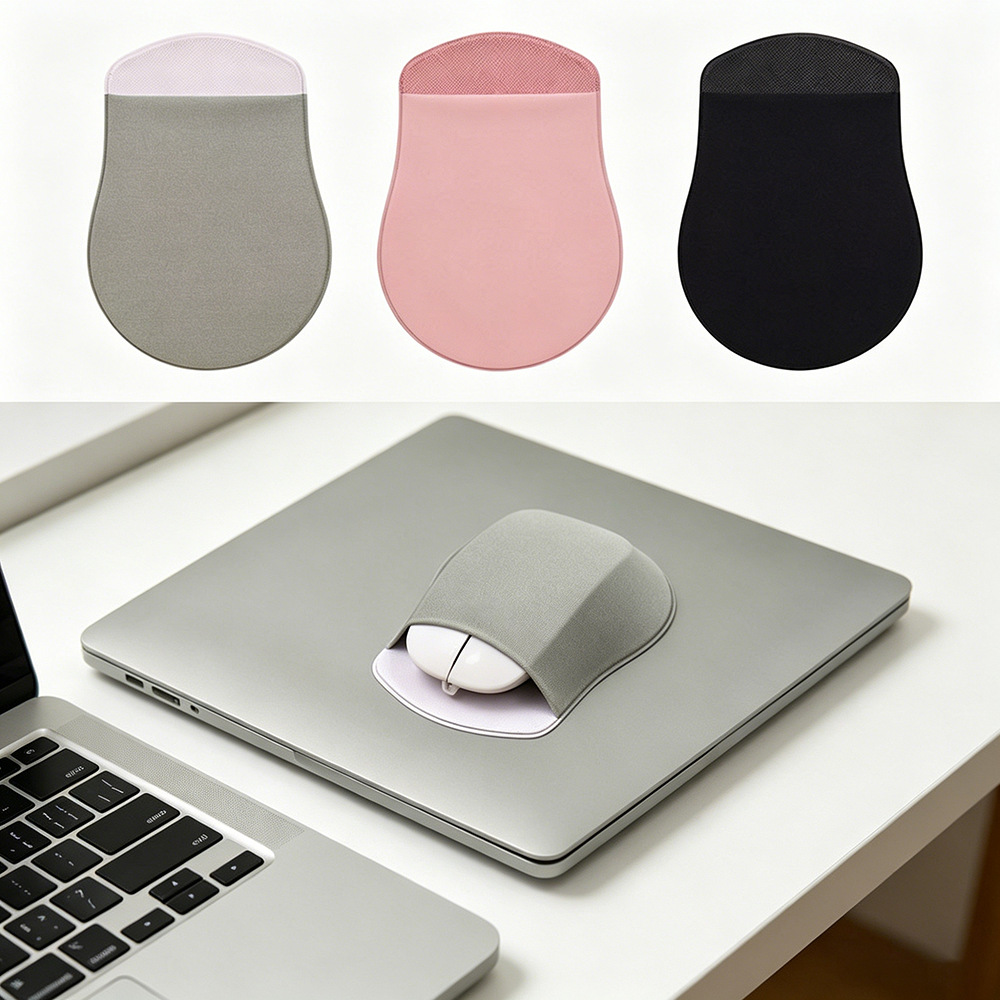 Custom logo Self-adhesive mouse storage bag laptop back-mounted hard drive bag invisible elastic mouse bag - 1