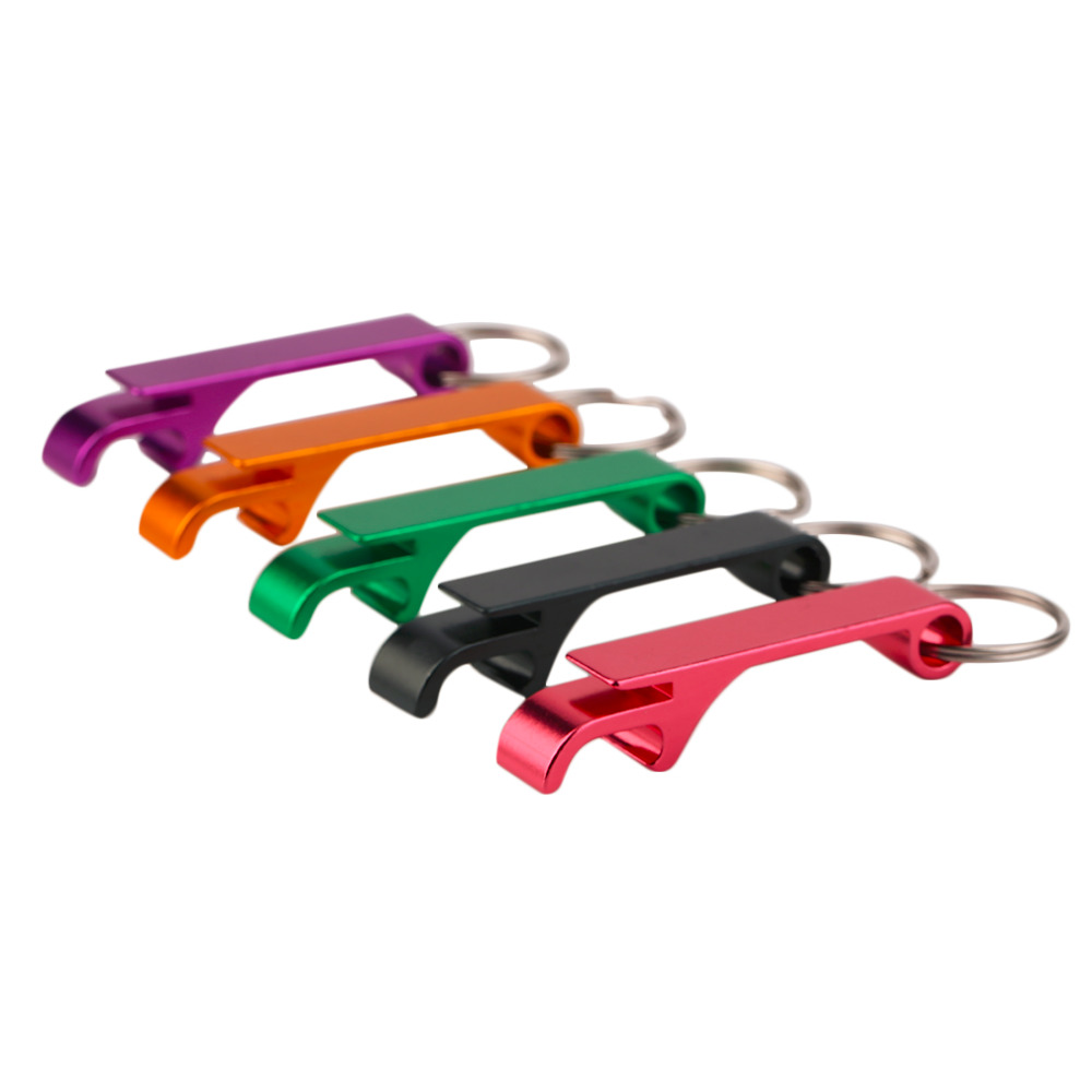 Colorful Aluminum Alloy Keyring Keychain Anti-slip Can Lid Screw Opener Durable Mini Soda Beer Bottle Cap Opener Tool
