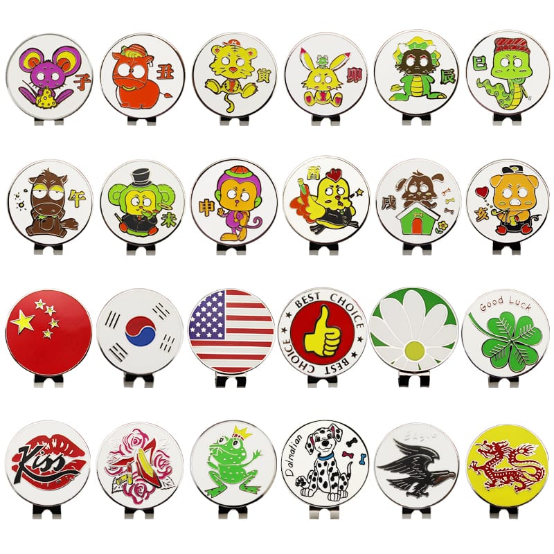 Custom design Golf Ball Mark Cute Design Mark Golf Ball Position Plus Magnetic Golf Hat Clips Bling Golf Marker - 2