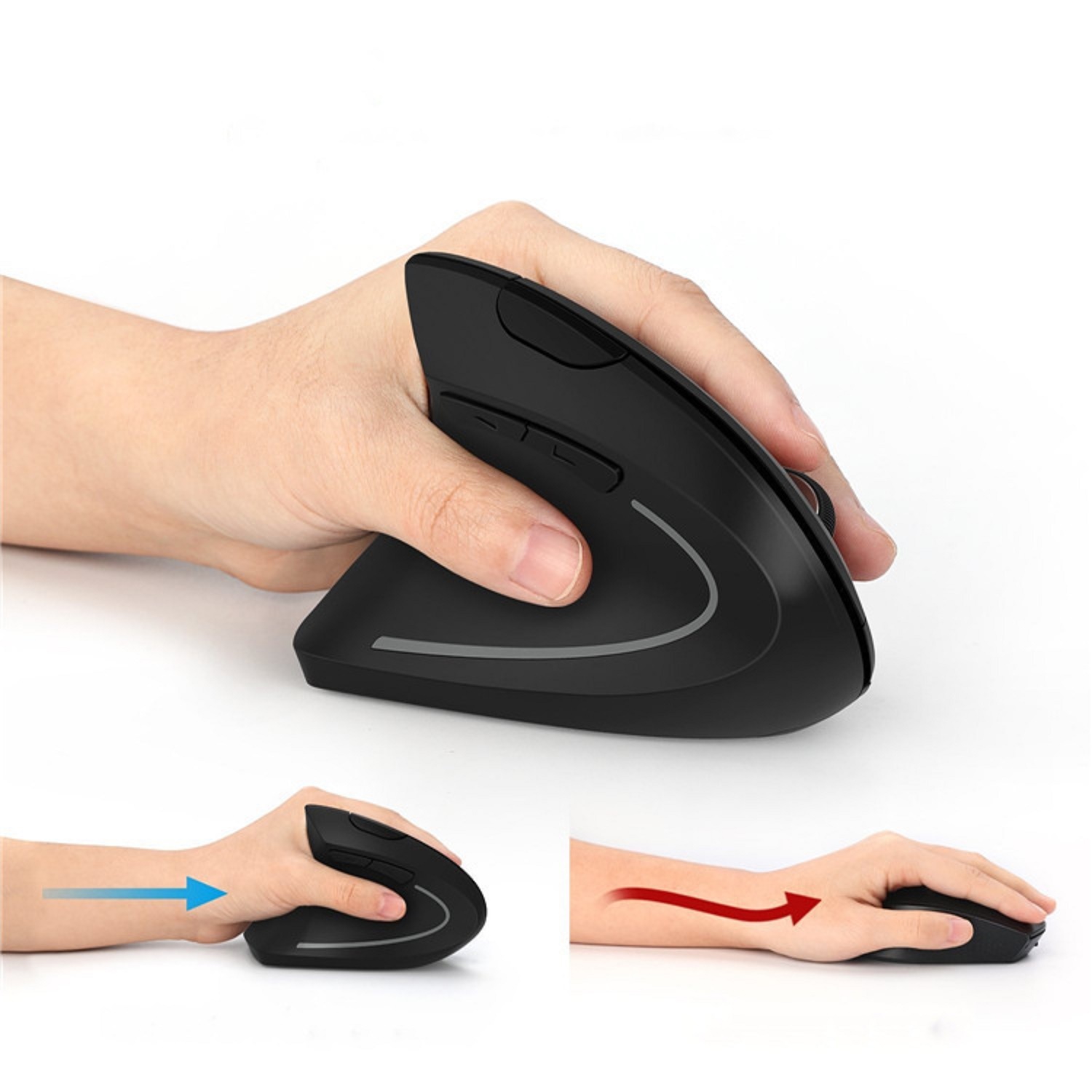 USB-Funkmaus, verstellbare USB 2.4G kabellose optische Maus, ergonomische Maus, geeignet für Laptop-Maus - 1
