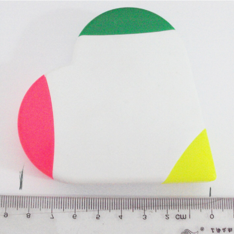 Caneta fluorescente triangular impressa em forma de coração com logotipo personalizado, marcador de destaque, canetas coloridas