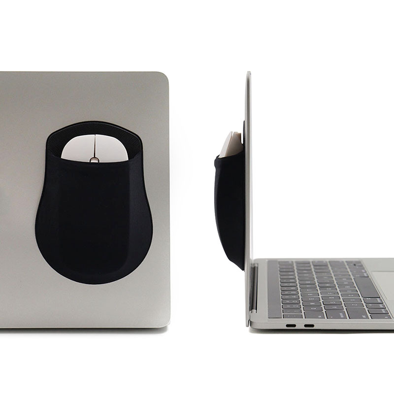 Custom logo Self-adhesive mouse storage bag laptop back-mounted hard drive bag invisible elastic mouse bag - 3