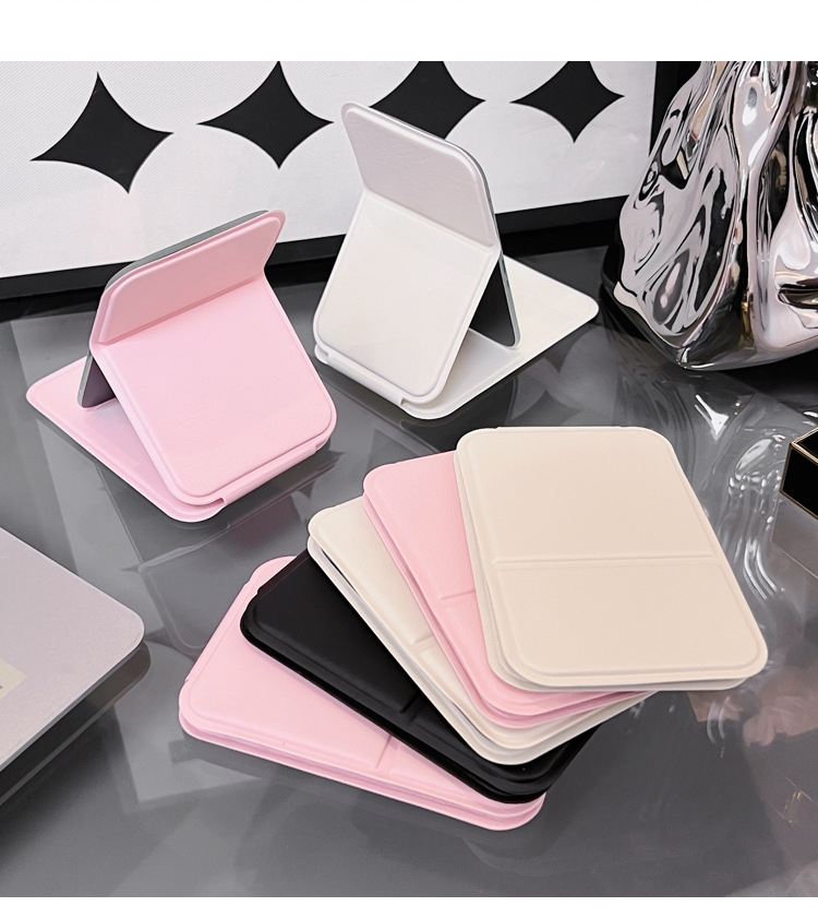 Custom logo Foldable small mirror cosmetic pocket mirror portable desktop standable mirror - 1