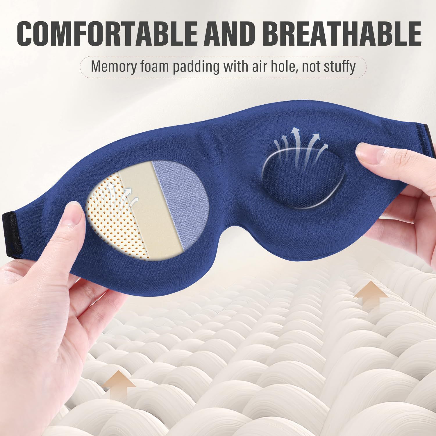 Custom logo 3D stereoscopic sleep eye mask adjustable non-pressing eye protection mask for travel and nap light-blocking eye mask - 1