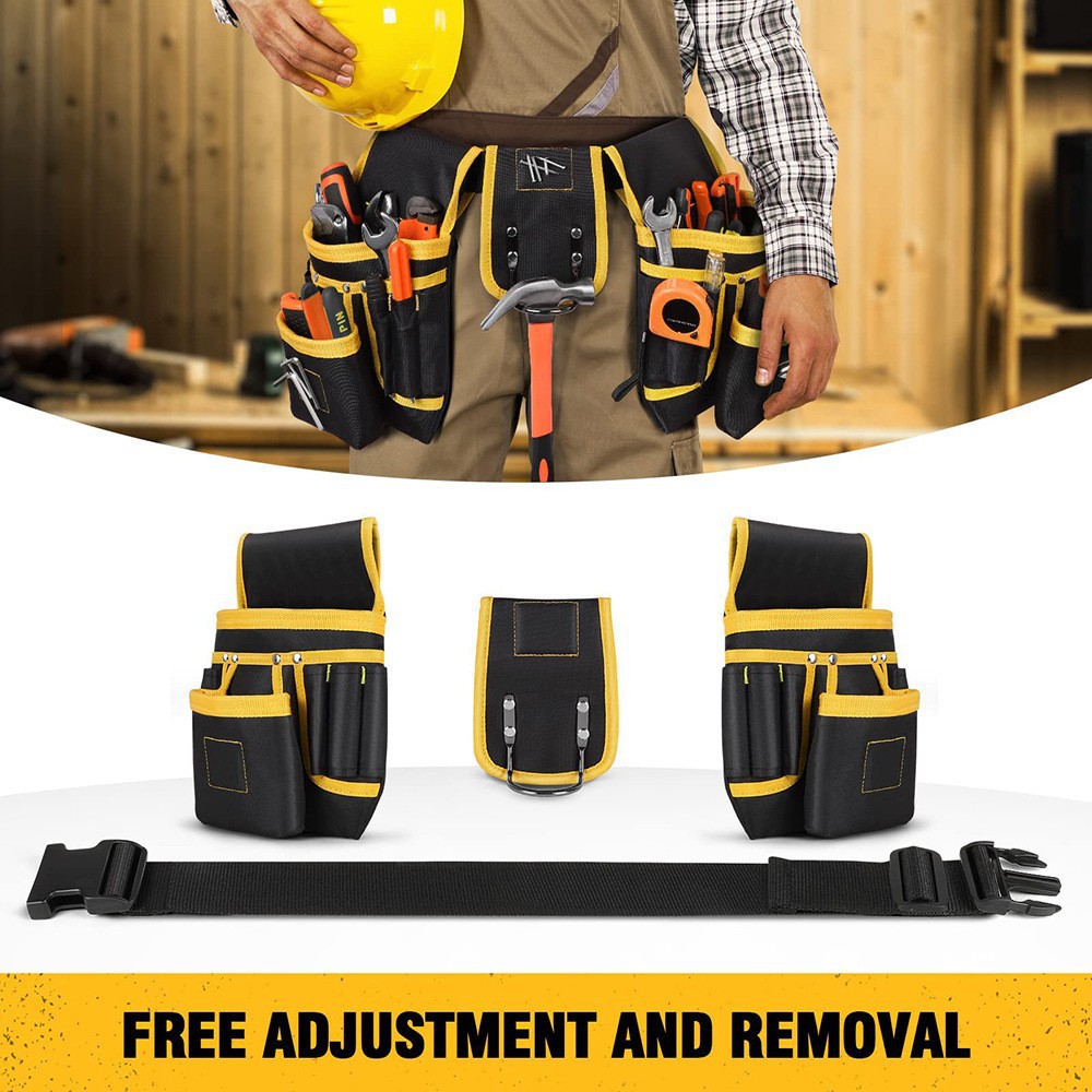 Custom logo Magnets Waist Bag Thick Canvas Multi-functional Tool Storage Tool Bag Electrician Waist Bag - 1