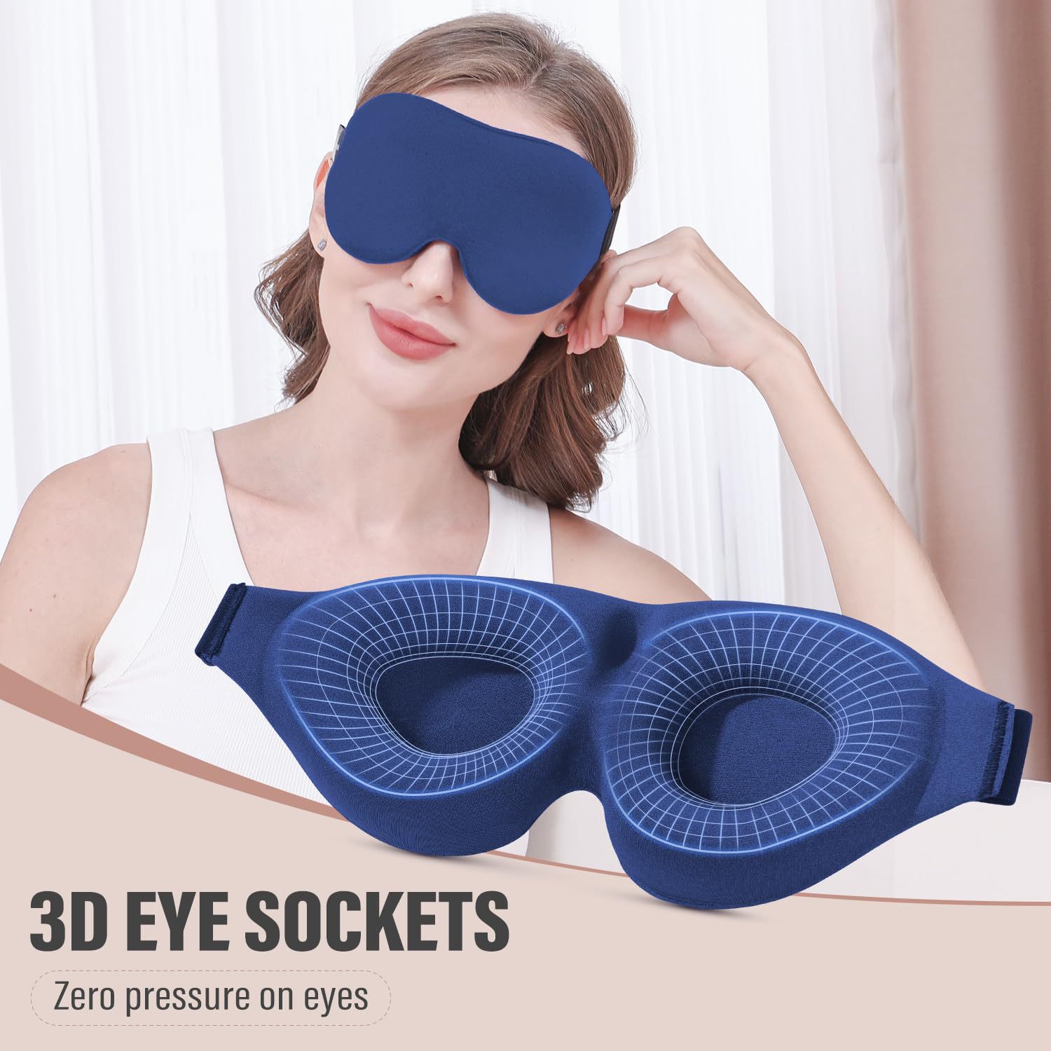Custom logo 3D stereoscopic sleep eye mask adjustable non-pressing eye protection mask for travel and nap light-blocking eye mask