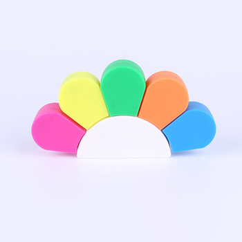 Individueller Logo-Textmarker in Blumenform, Aquarell-Fluoreszenzmarker, Büro- und Schulbriefpapier