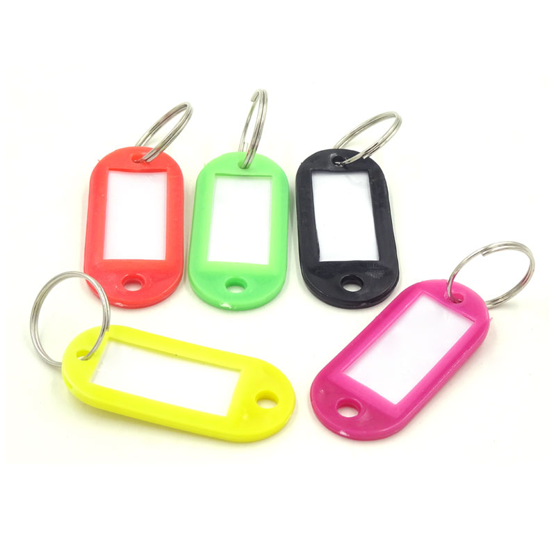 lastic Keychain Key Tags Id Label Name Tags With Split Ring For Baggage Key Chains Key Rings
