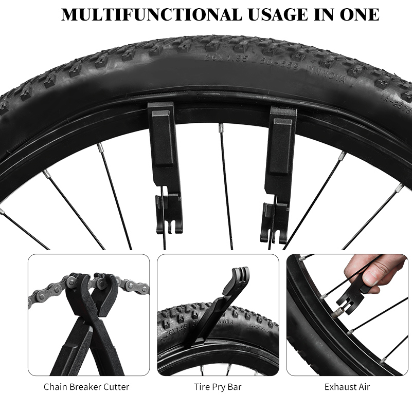 Logo personalizzato Leva per pneumatici per pneumatici MTB Strumenti di riparazione multifunzionali per bici Accessori per biciclette Pinze per catene a maglie Master per ciclismo - 1