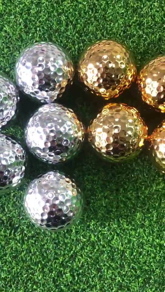 Pelota de golf dorada Pelota sándwich doble Pelota de golf dorada y plateada - 1