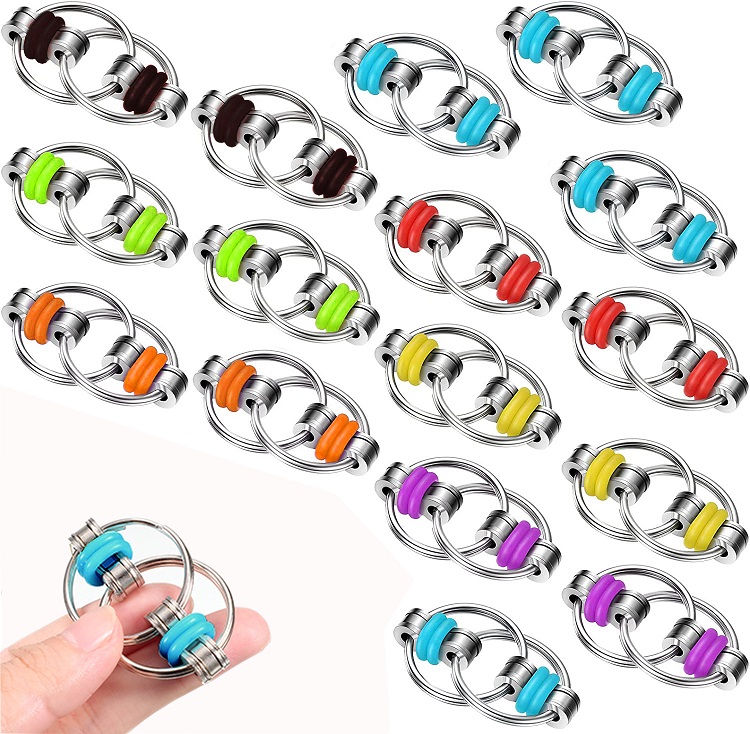 Fidget Cube Release Bicycle Chain Toy Decompression Metal Keychain Decompression Chain stress relief toys - 4