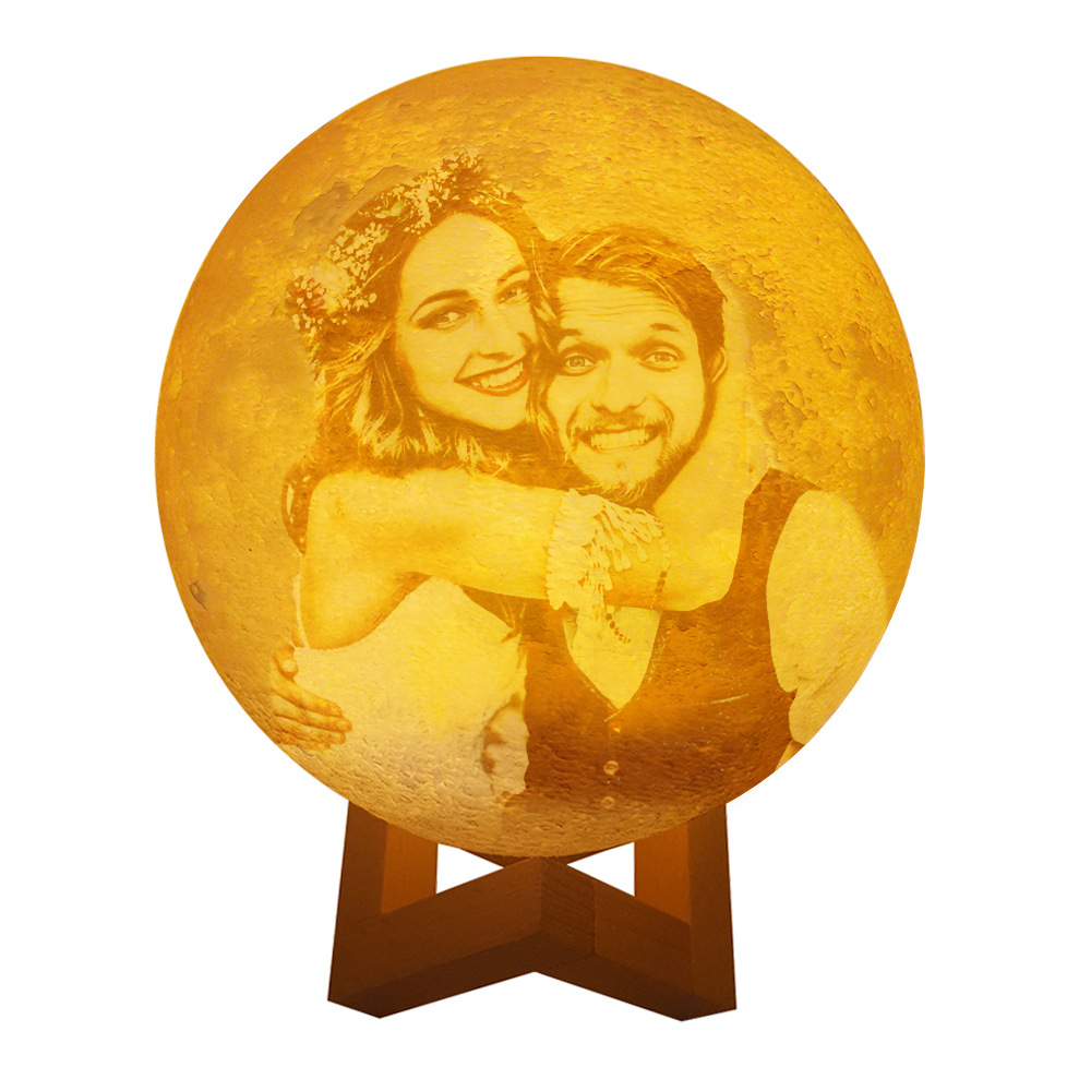Lampada lunare con stampa 3D personalizzata Lampada notturna con personalità personalizzata Lampada notturna di ricarica USB lunare - 1