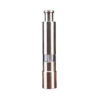 Custom logo Manual Salt and Pepper Grinder Set Thumb Push Pepper Mill Stainless Steel Spice Sauce Grinders With Metal Holder