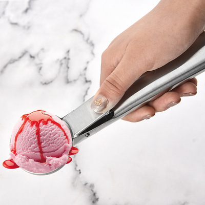 Custom logo Ice Cream Scoop Stainless Steel Ice Cream Spoon Watermelon Baller Scoop Fruit Dessert Spoon Ice Cream Ball Maker Kit - 1