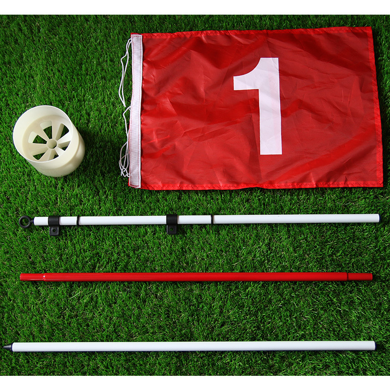 Custom Logo Golf Hole Pole Cup Flag Stick 5 Section Golf Putting Green Flagstick Golf Flag Flagpole Golf Hole Golf Training Equipment - 1