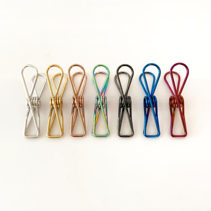 Farben Kleidung Hosen Unterwäsche Handtuch Socken Mehrzweck Kleine Metallklammer Party Hochzeit Edelstahl Klammern Clips