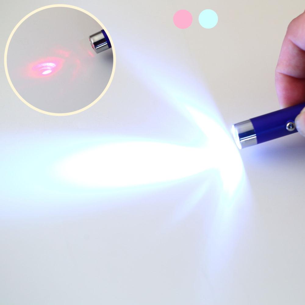 LED Lazer 3 in 1 Mini Roter Laserpointer 2 LED-Taschenlampe UV-Taschenlampe mit Schlüsselanhänger - 1