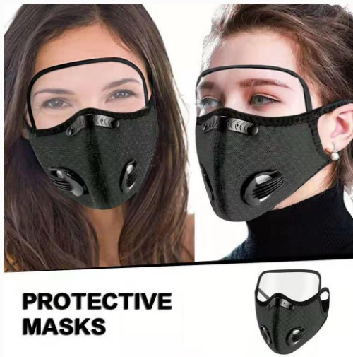 Custom logo Cycling protective face shield sports mask filter piece dustproof and warm face shield protective lens detachable