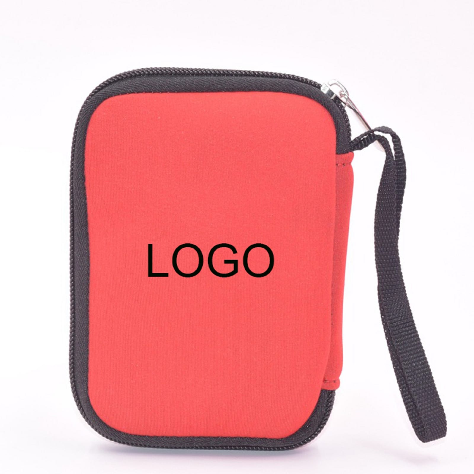 Caja de neopreno SBR CR con logotipo personalizado, bolsa de protección para disco duro de 2,5 pulgadas, tamaño Mini portátil para HDD/SSD, Cable USB, auriculares, disco en U