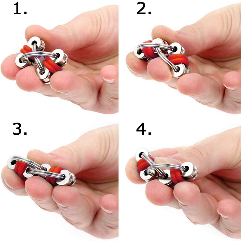 Fidget Cube Release Bicycle Chain Toy Decompression Metal Keychain Decompression Chain stress relief toys - 1
