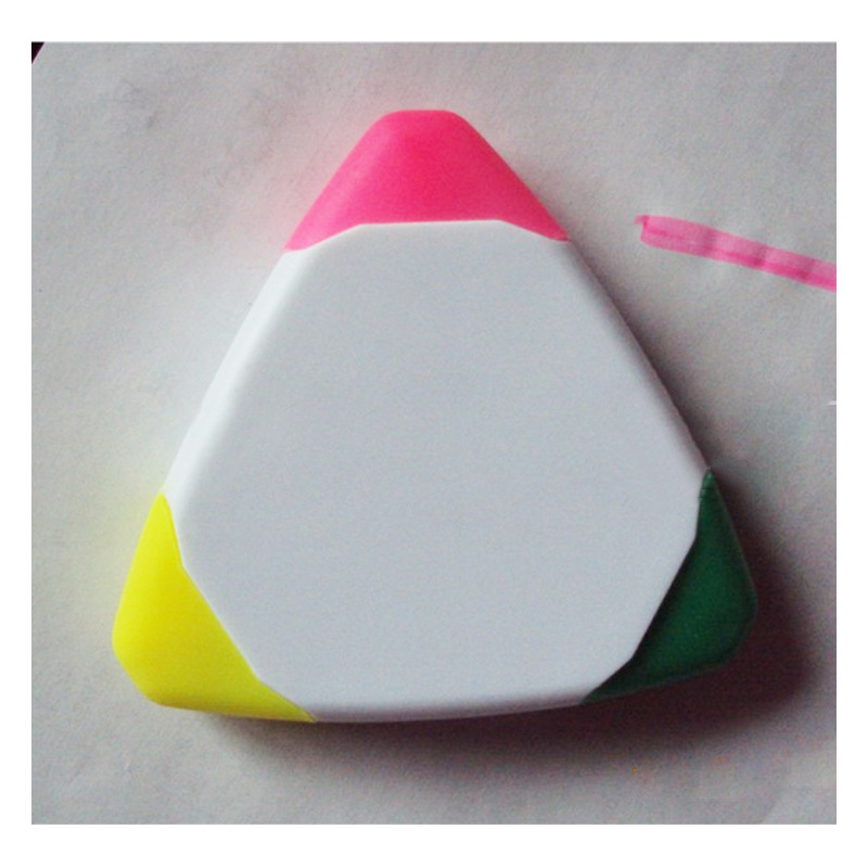 Caneta fluorescente triangular impressa em forma de coração com logotipo personalizado, marcador de destaque, canetas coloridas - 1
