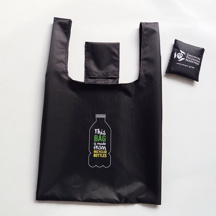 Custom logo RPET waterproof environmental protection shopping bag foldable large capacity storage bag soluble handbag packaging - 1