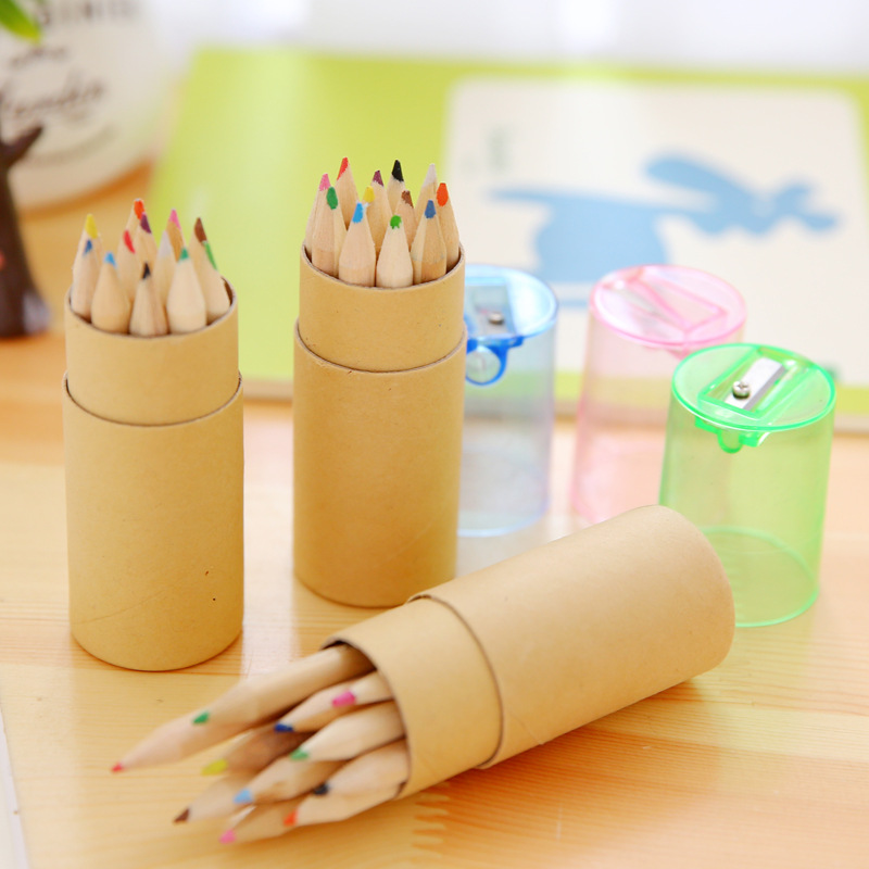 Pencil kraft paper tube with 12 colors
