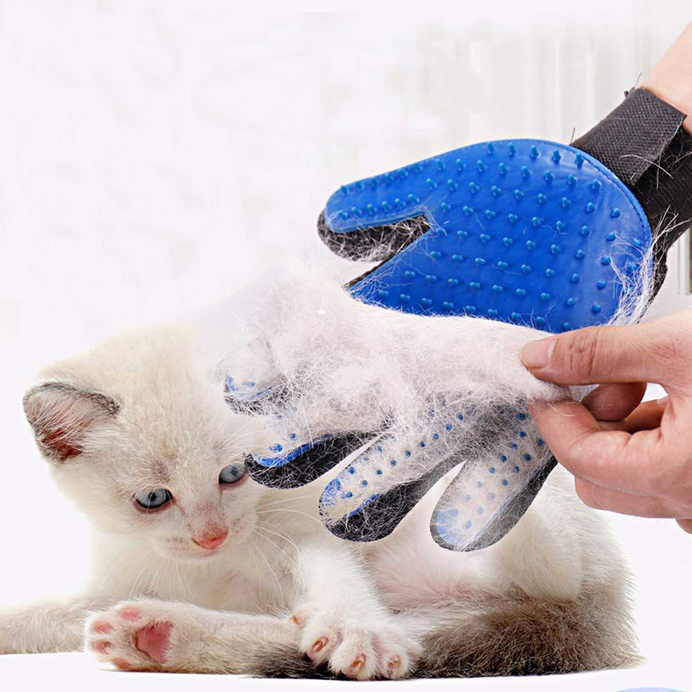 Custom logo Silicone Dog Pet brush Glove Grooming Brush Pet Grooming Glove Cat Bath Cat cleaning Supplies Pet Glove Cat combs - 1