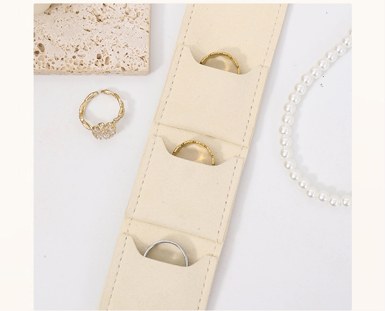 Custom logo Compartment jewelry bag ring storage pouch small portable for travel earring jewelry accessory storage bag - 2