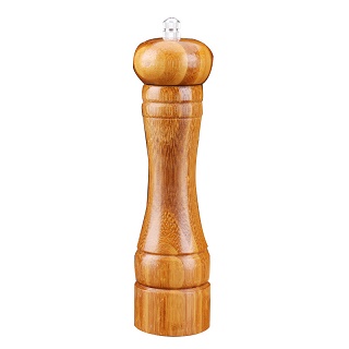 Custom logo Bamboo Pepper Spice Mill Grinder Handheld Seasoning Mills Grinder Spice Milling Machine Adjustable Pepper Shakers