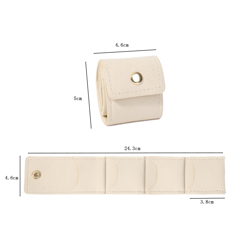 Custom logo Compartment jewelry bag ring storage pouch small portable for travel earring jewelry accessory storage bag - 1