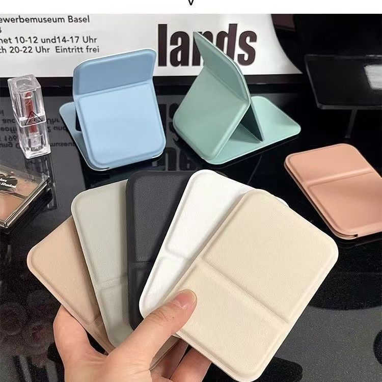 Custom logo Foldable small mirror cosmetic pocket mirror portable desktop standable mirror - 2