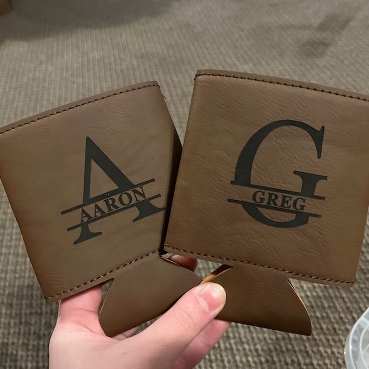 Custom logo Leather beer bottle sleeve waist-hanging can beverage bottle sleeve holder cooler - 2