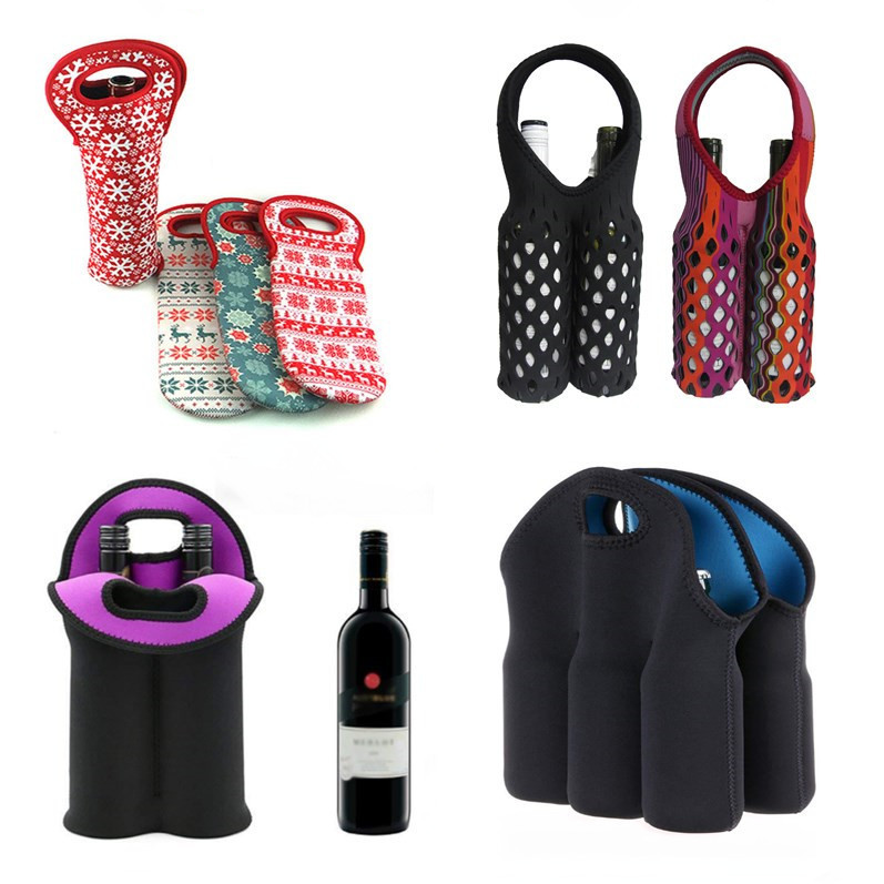 Custom logo Bottles Neoprene Beer Wine Bottle Freezer Bag Cooler Wine-bottle Bag Protect Insulated Cover Beer Cooling Holder Carrier - 1