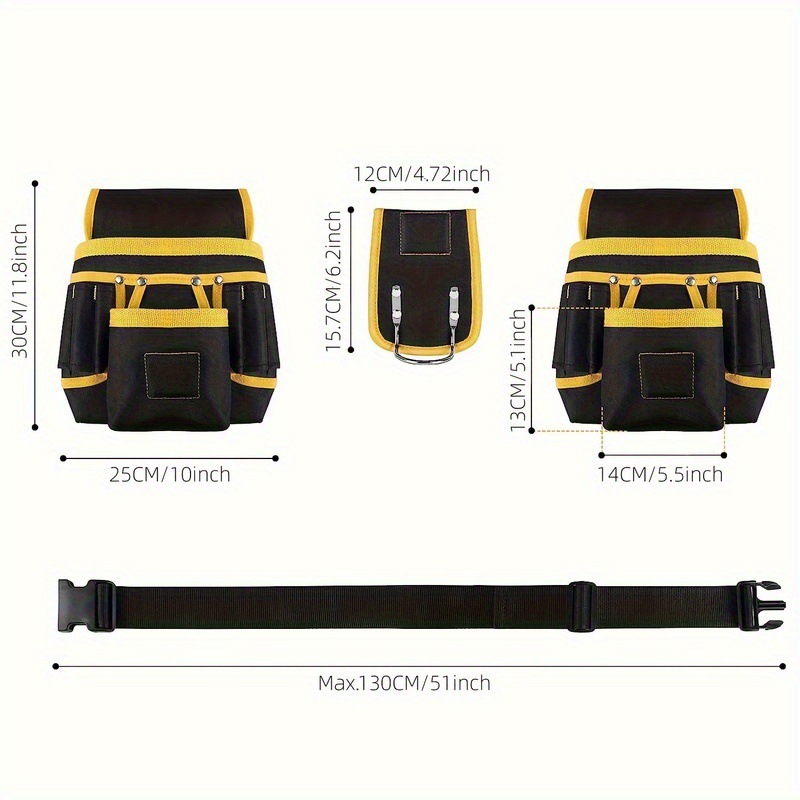 Custom logo Magnets Waist Bag Thick Canvas Multi-functional Tool Storage Tool Bag Electrician Waist Bag - 2