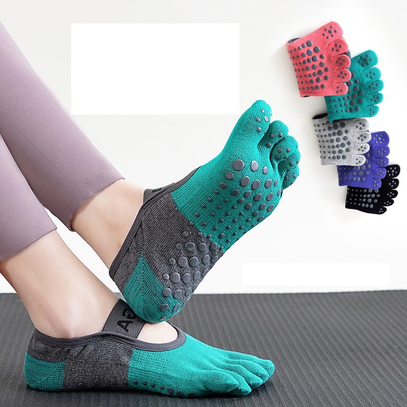 Custom logo Pilates professional anti-slip five-toe socks short socks women's breathable all-season fitness floor yoga socks - 1