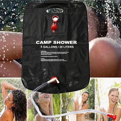Duschtasche, faltbar, Solarenergie, beheizte Camp-Dusche, PVC-Wasserbeutel, Outdoor, Camping, Reisen, Wandern, Klettern, Grillen, Picknick, Wasseraufbewahrungstasche, 20 l - 1