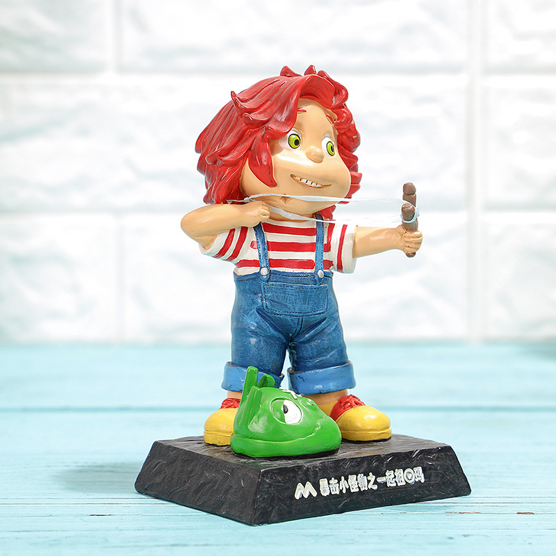 Custom design logo 3D Polyresin Resin Crafts doll toy for gifts docr - 1