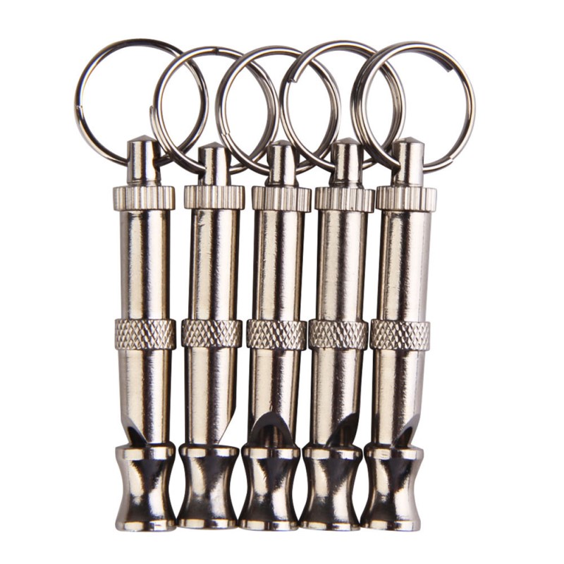 Pet Training Adjustable Ultrasonic Flute Dog Whistle Sound Keychain