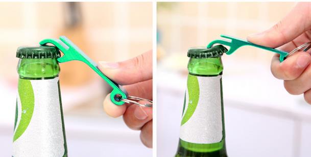 Colorful Aluminum Alloy Keyring Keychain Anti-slip Can Lid Screw Opener Durable Mini Soda Beer Bottle Cap Opener Tool - 1